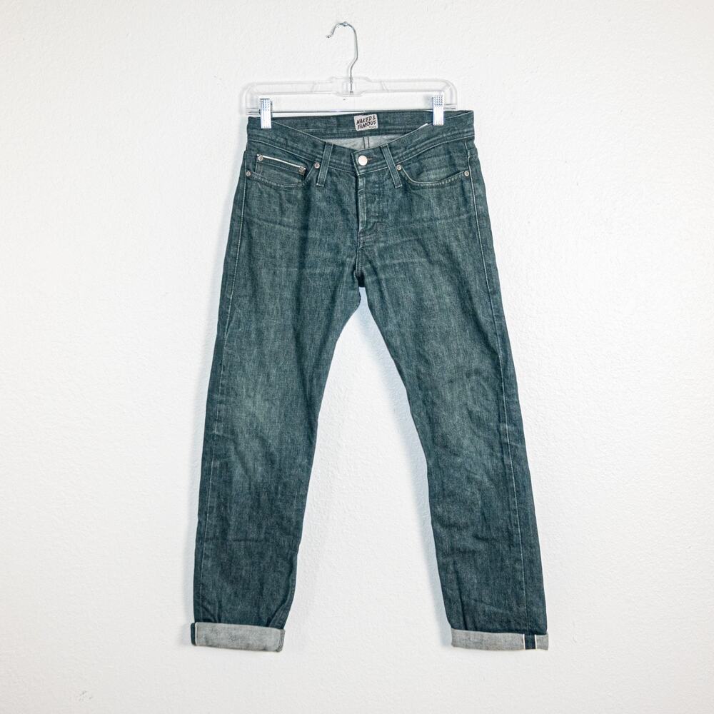 Naked & Famous Weird Guy Green Selvedge Denim Jeans 29